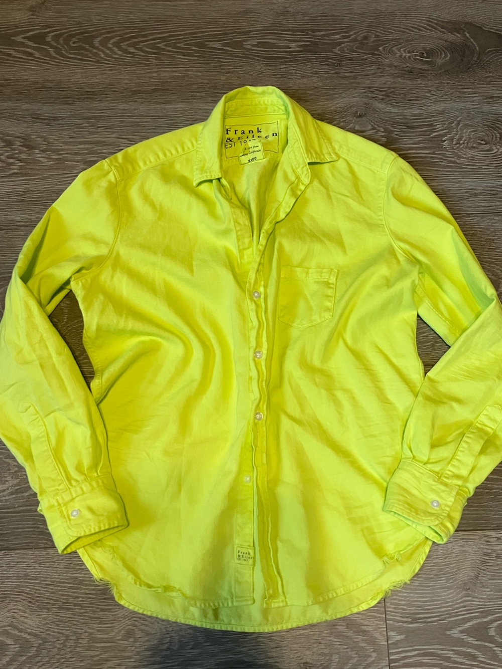 Frank & Eileen ‘Eileen’ Flourescent Lime Button-Down Shirt